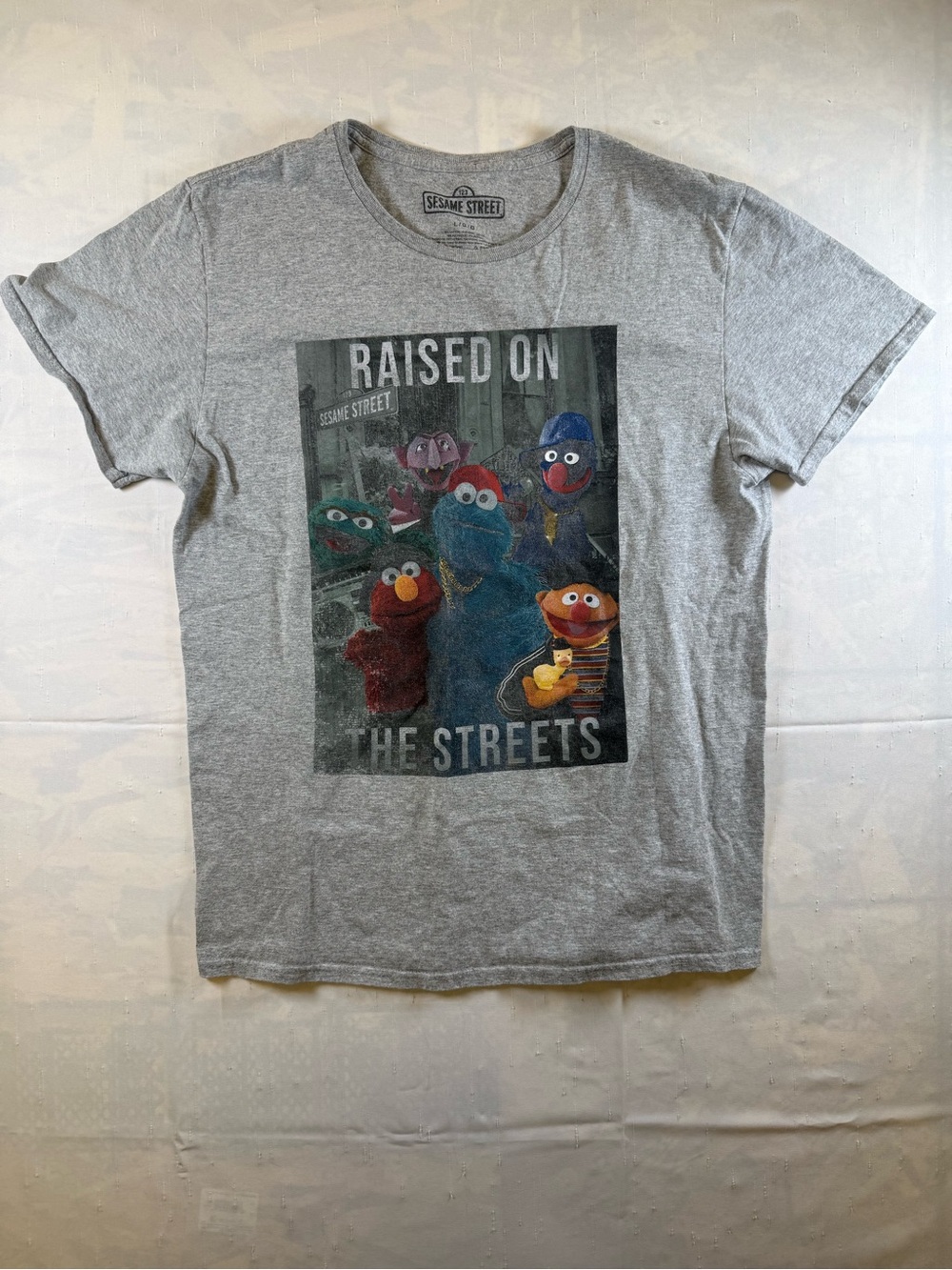 Sesame Street 'Raised on the Streets' Grey Graphic Tee